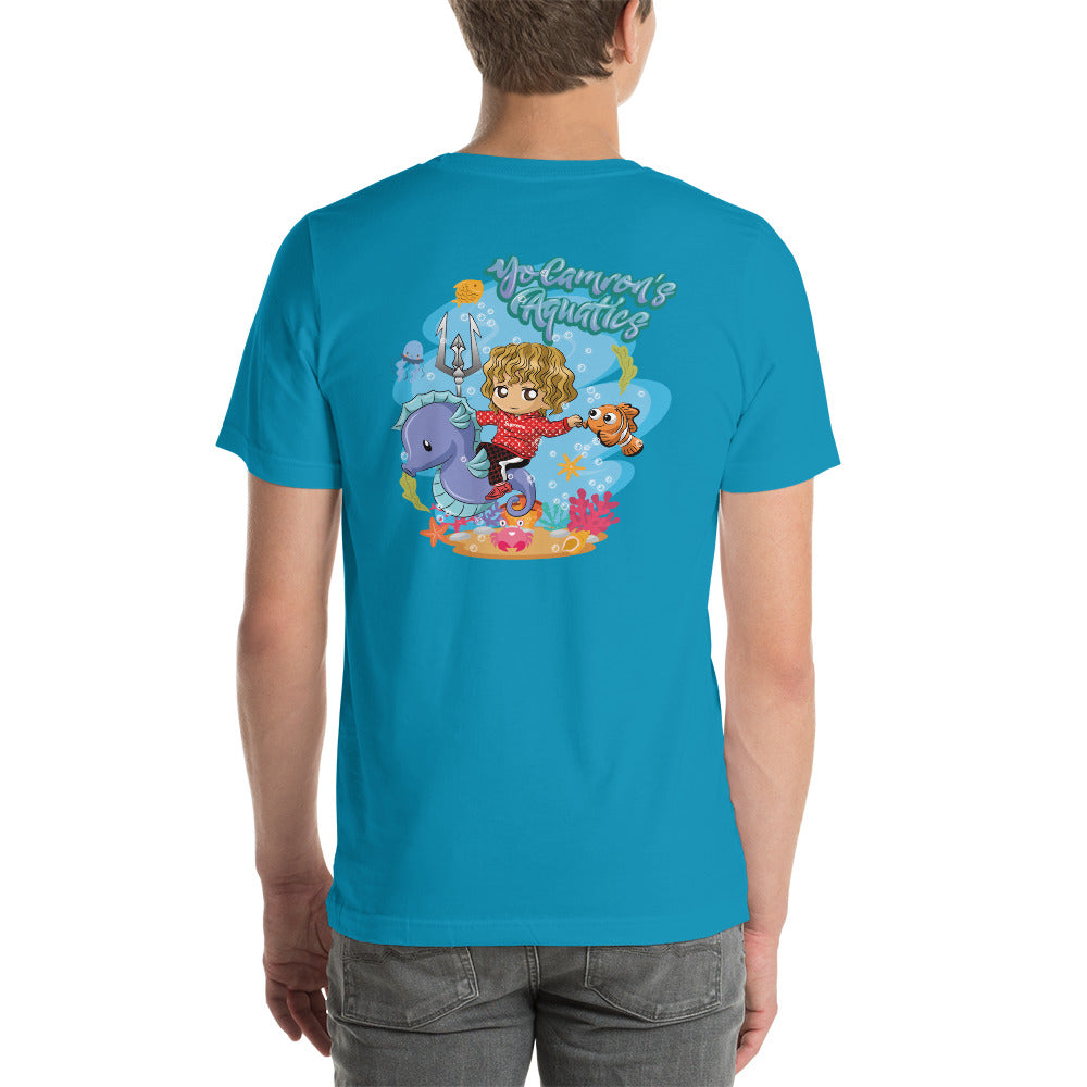 Front and Back Clownfish & YoCamron's Aquatics Graphic Value Priced T-Shirt
