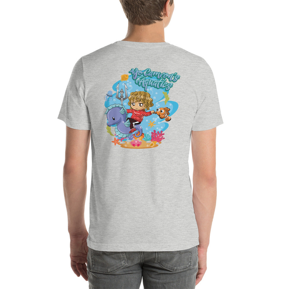 Front and Back Clownfish & YoCamron's Aquatics Graphic Value Priced T-Shirt