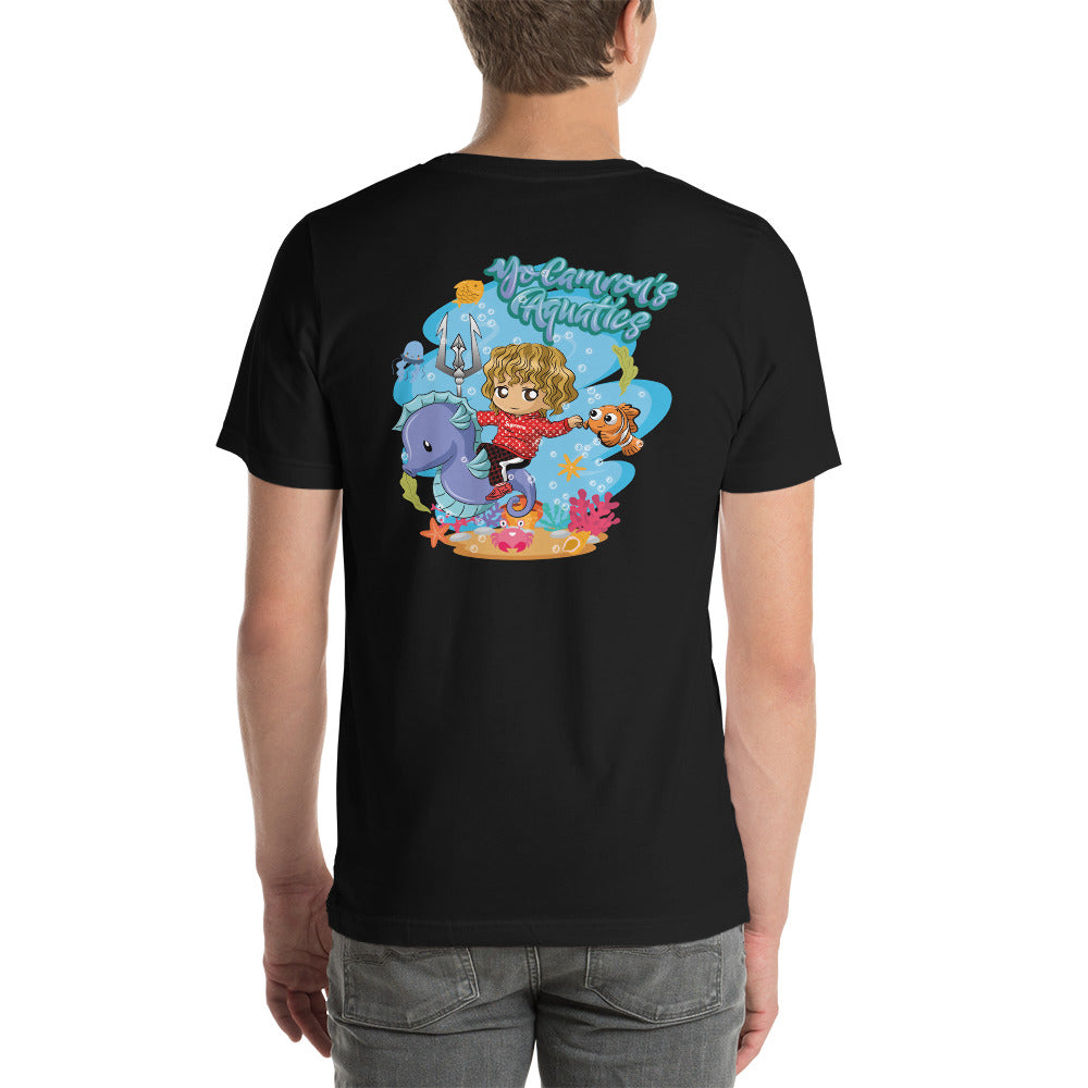 Front and Back Clownfish & YoCamron's Aquatics Graphic Value Priced T-Shirt