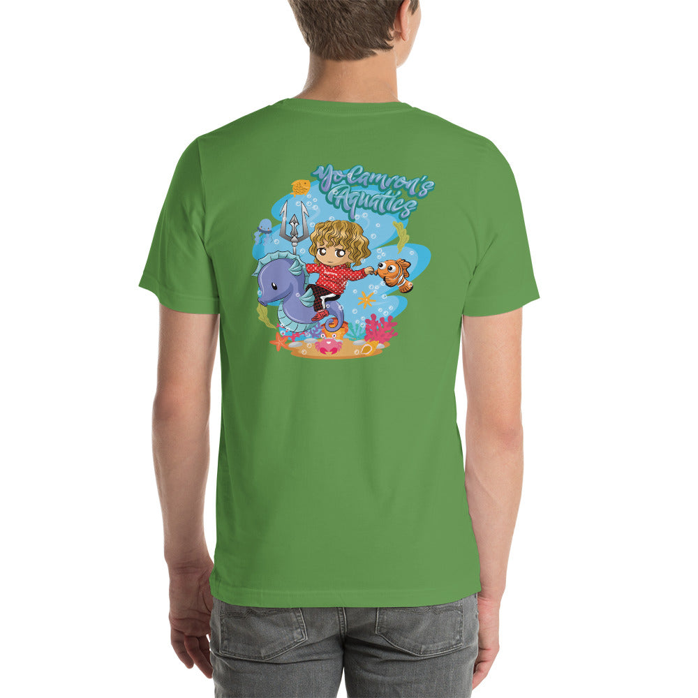 Front and Back Clownfish & YoCamron's Aquatics Graphic Value Priced T-Shirt