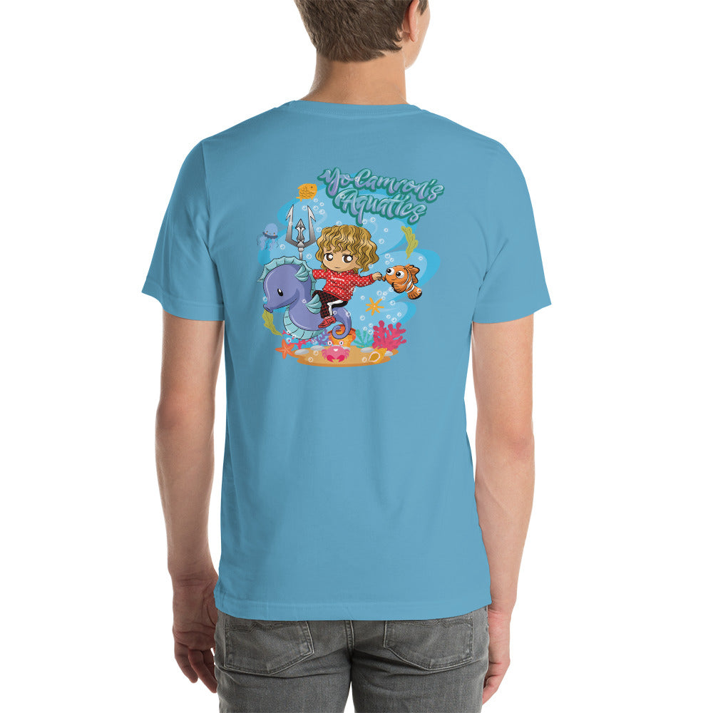 Front and Back Clownfish & YoCamron's Aquatics Graphic Value Priced T-Shirt