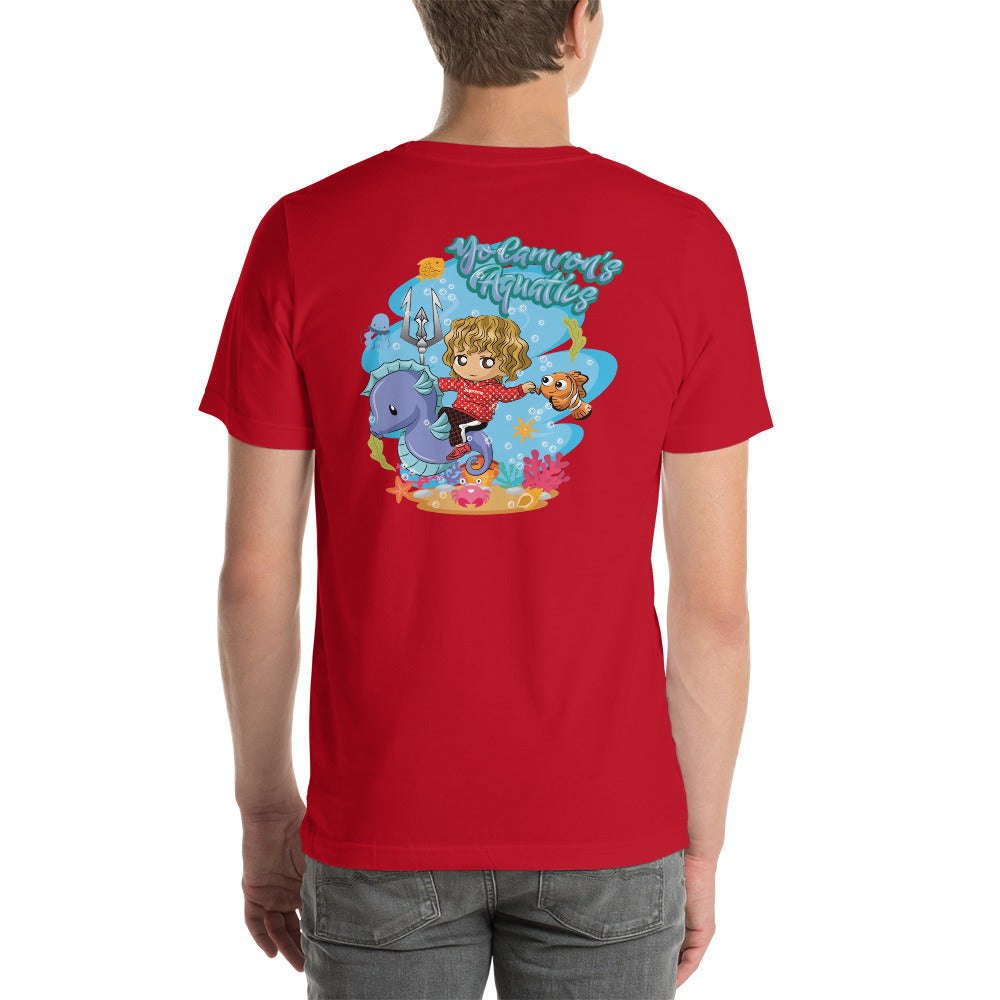 Front and Back Clownfish & YoCamron's Aquatics Graphic Value Priced T-Shirt