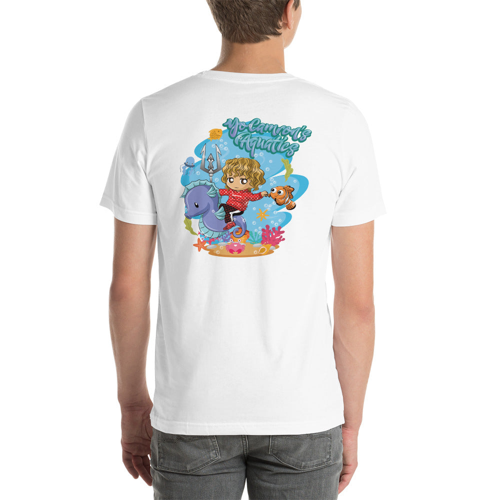 Front and Back Clownfish & YoCamron's Aquatics Graphic Value Priced T-Shirt